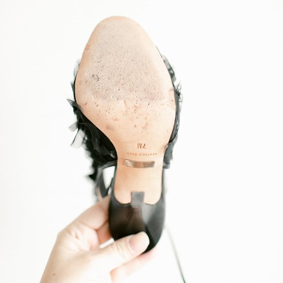 Badgley Mischka Desire Open-Toe Bootie 7 Black - Picture 13 of 14